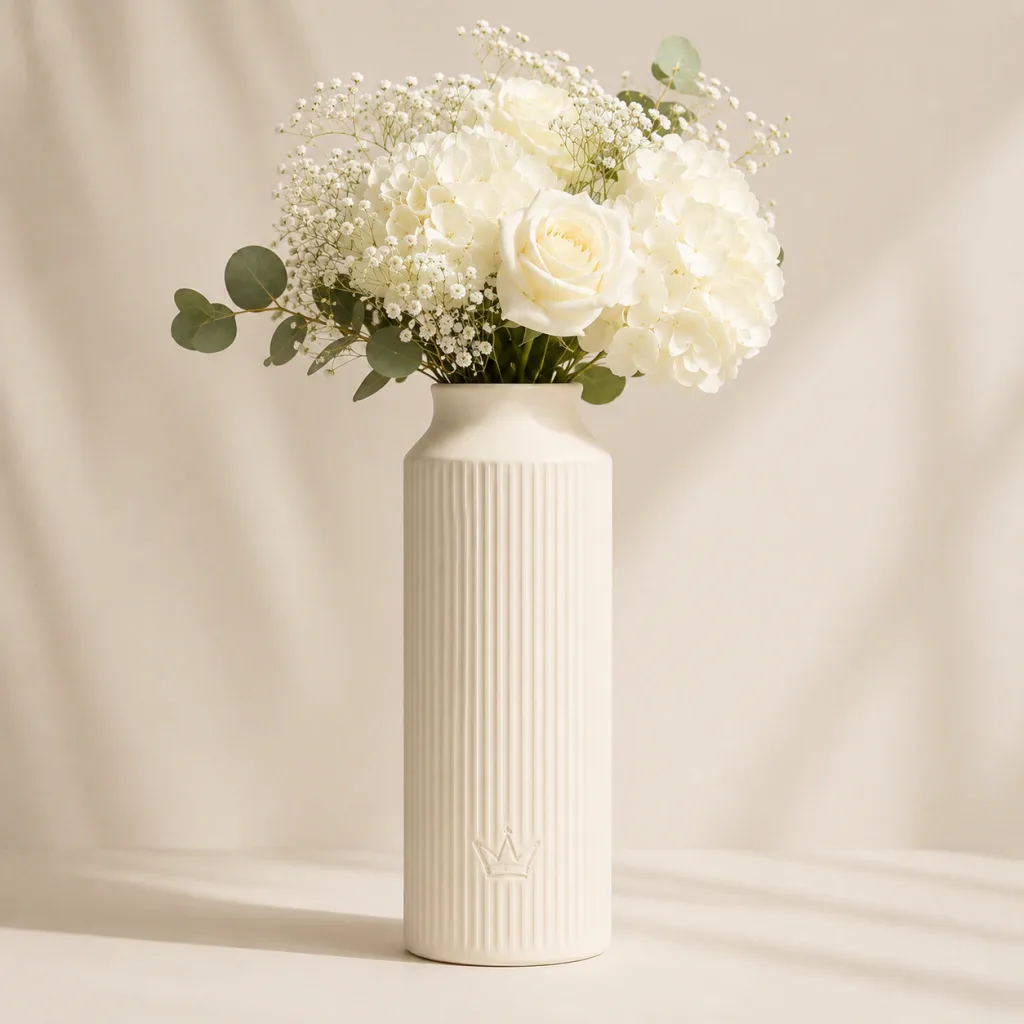 Vaso Minimalista Canelado — Off-white